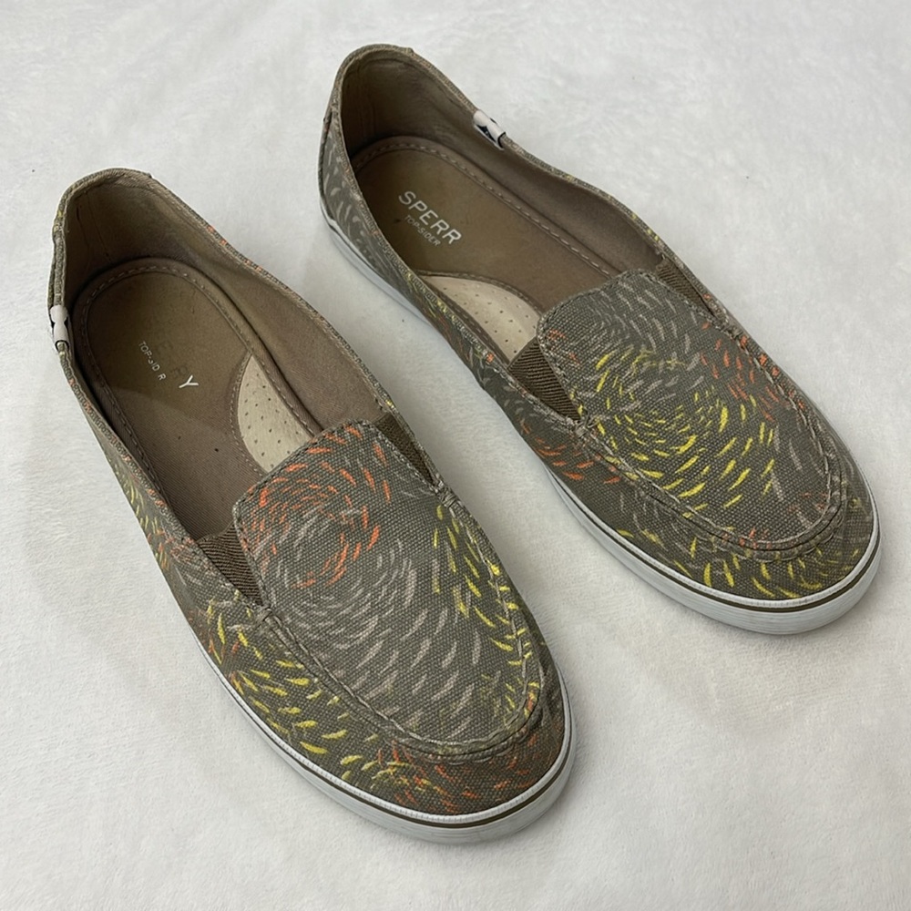 Sperry Patterned Canvas Loafers WOMENS SIZE 9M - Picture 2 of 7